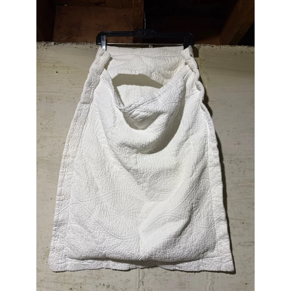 Pottery Barn Ivory Medallion Matelasse Standard Pillow Sham Cotton Portugal